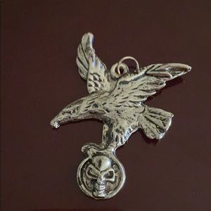 Eagle silver bled charm for men